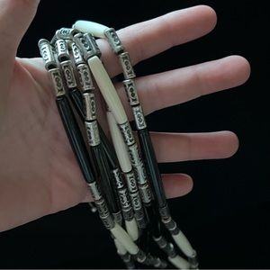 Black and silver beaded necklace